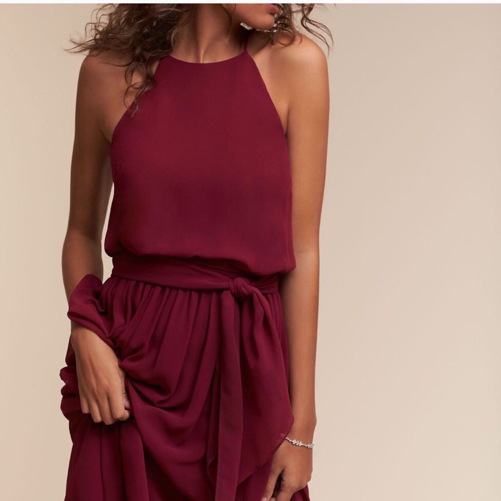 Donna Morgan BHlDN burgundy maxi dress